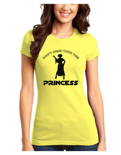Don't Mess With The Princess Juniors Petite T-Shirt-T-Shirts Juniors Tops-TooLoud-Yellow-Juniors Fitted X-Small-Davson Sales