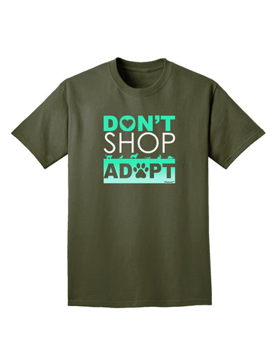 Don't Shop Adopt Adult Dark T-Shirt-Mens T-Shirt-TooLoud-Military-Green-Small-Davson Sales