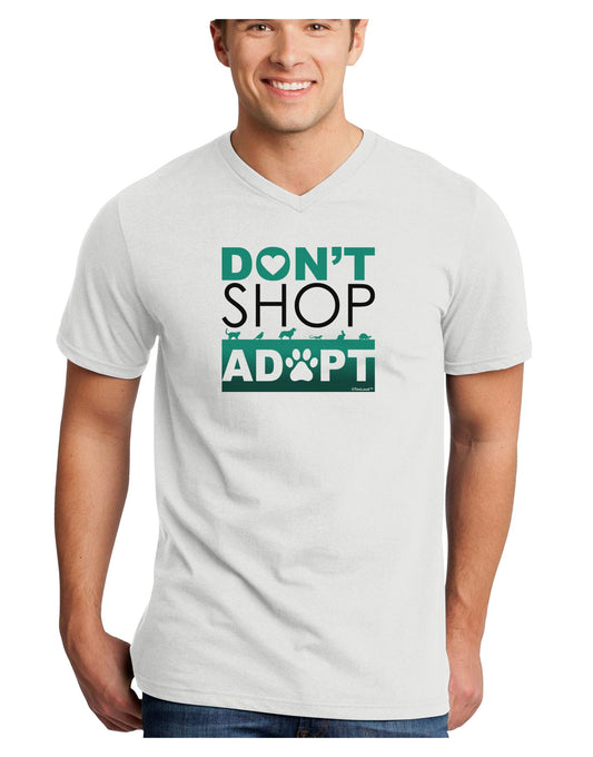 Don't Shop Adopt Adult V-Neck T-shirt-Mens V-Neck T-Shirt-TooLoud-White-Small-Davson Sales