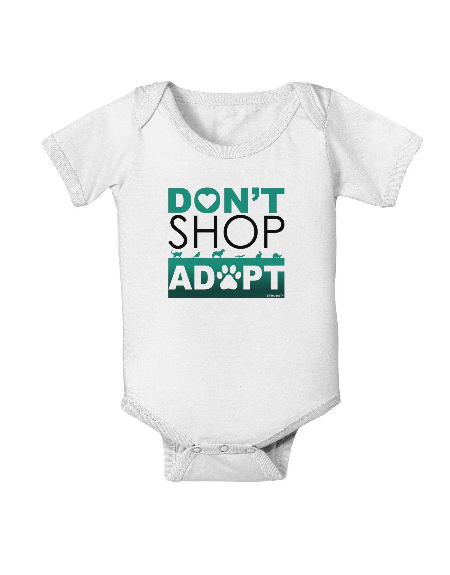 Don't Shop Adopt Baby Romper Bodysuit-Baby Romper-TooLoud-White-06-Months-Davson Sales