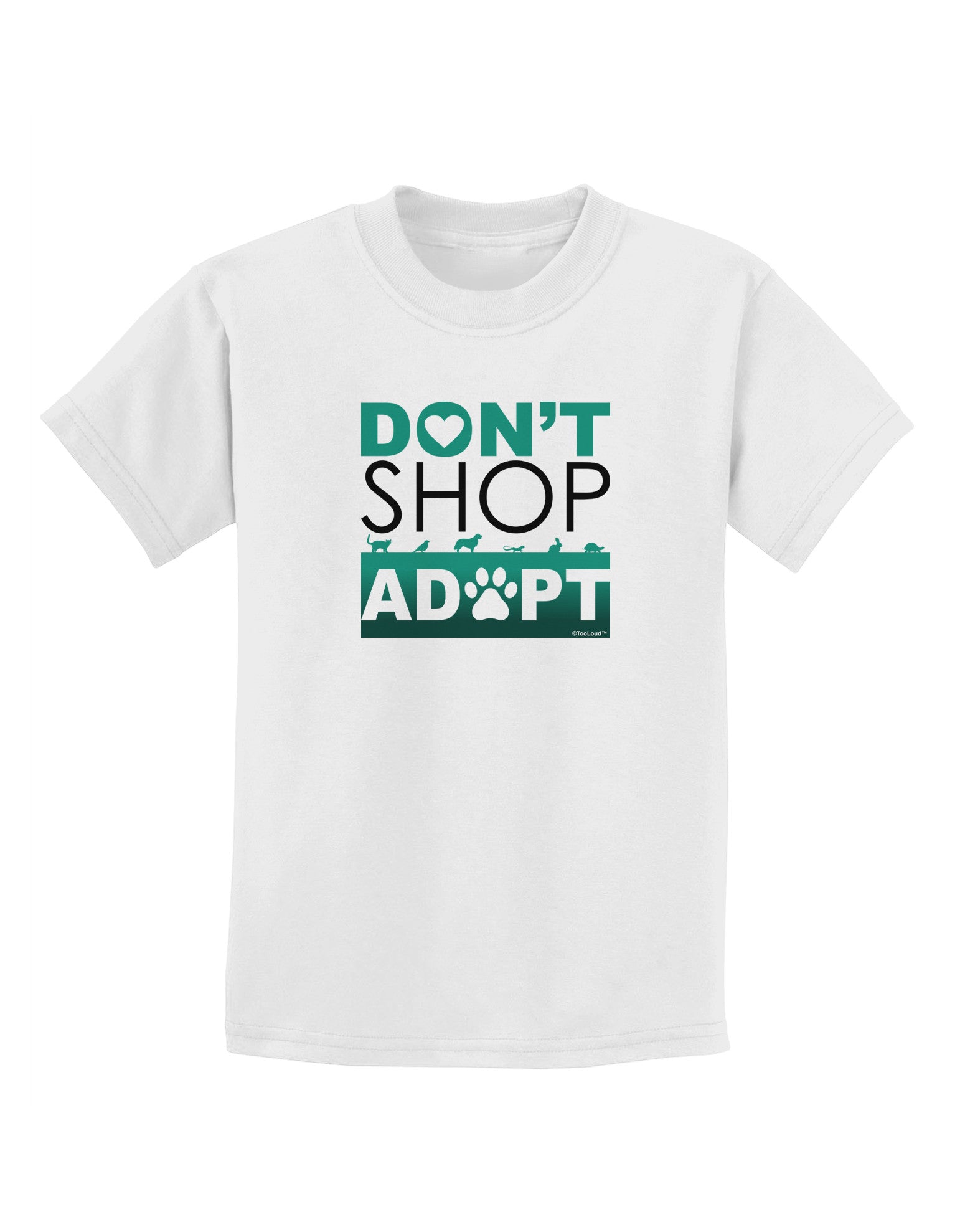 Don't Shop Adopt Childrens T-Shirt-Childrens T-Shirt-TooLoud-White-X-Small-Davson Sales