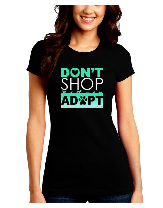 Don't Shop Adopt Juniors Petite Crew Dark T-Shirt-T-Shirts Juniors Tops-TooLoud-Black-Juniors Fitted Small-Davson Sales