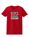 Don't Shop Adopt Womens Dark T-Shirt-TooLoud-Red-X-Small-Davson Sales