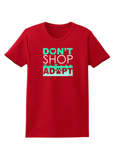 Don't Shop Adopt Womens Dark T-Shirt-TooLoud-Red-X-Small-Davson Sales