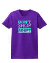 Don't Shop Adopt Womens Dark T-Shirt-TooLoud-Purple-X-Small-Davson Sales