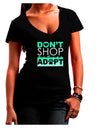 Don't Shop Adopt Womens V-Neck Dark T-Shirt-Womens V-Neck T-Shirts-TooLoud-Black-Juniors Fitted Small-Davson Sales