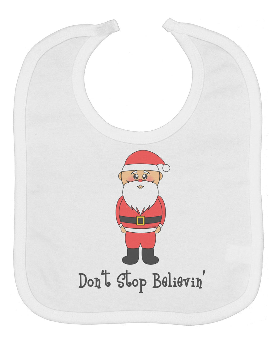 Don't Stop Believin' Santa Christmas Baby Bib