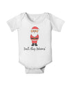 Don't Stop Believin' Santa Christmas Baby Romper Bodysuit-Baby Romper-TooLoud-White-06-Months-Davson Sales