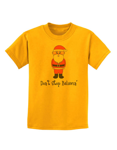 Don't Stop Believin' Santa Christmas Childrens T-Shirt-Childrens T-Shirt-TooLoud-Gold-X-Small-Davson Sales