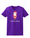 Don't Stop Believin' Santa Christmas Womens Dark T-Shirt-TooLoud-Purple-X-Small-Davson Sales