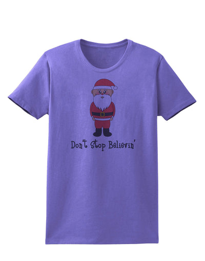 Don't Stop Believin' Santa Christmas Womens T-Shirt-Womens T-Shirt-TooLoud-Violet-X-Small-Davson Sales