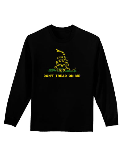 Don't Tread On Me Gadsden Flag Rattlesnake Adult Long Sleeve Dark T-Shirt-TooLoud-Black-Small-Davson Sales