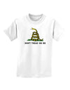 Don't Tread On Me Gadsden Flag Rattlesnake Childrens T-Shirt-Childrens T-Shirt-TooLoud-White-X-Small-Davson Sales