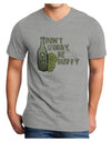 Don't Worry Be Hoppy Adult V-Neck T-shirt-Mens V-Neck T-Shirt-TooLoud-HeatherGray-Small-Davson Sales