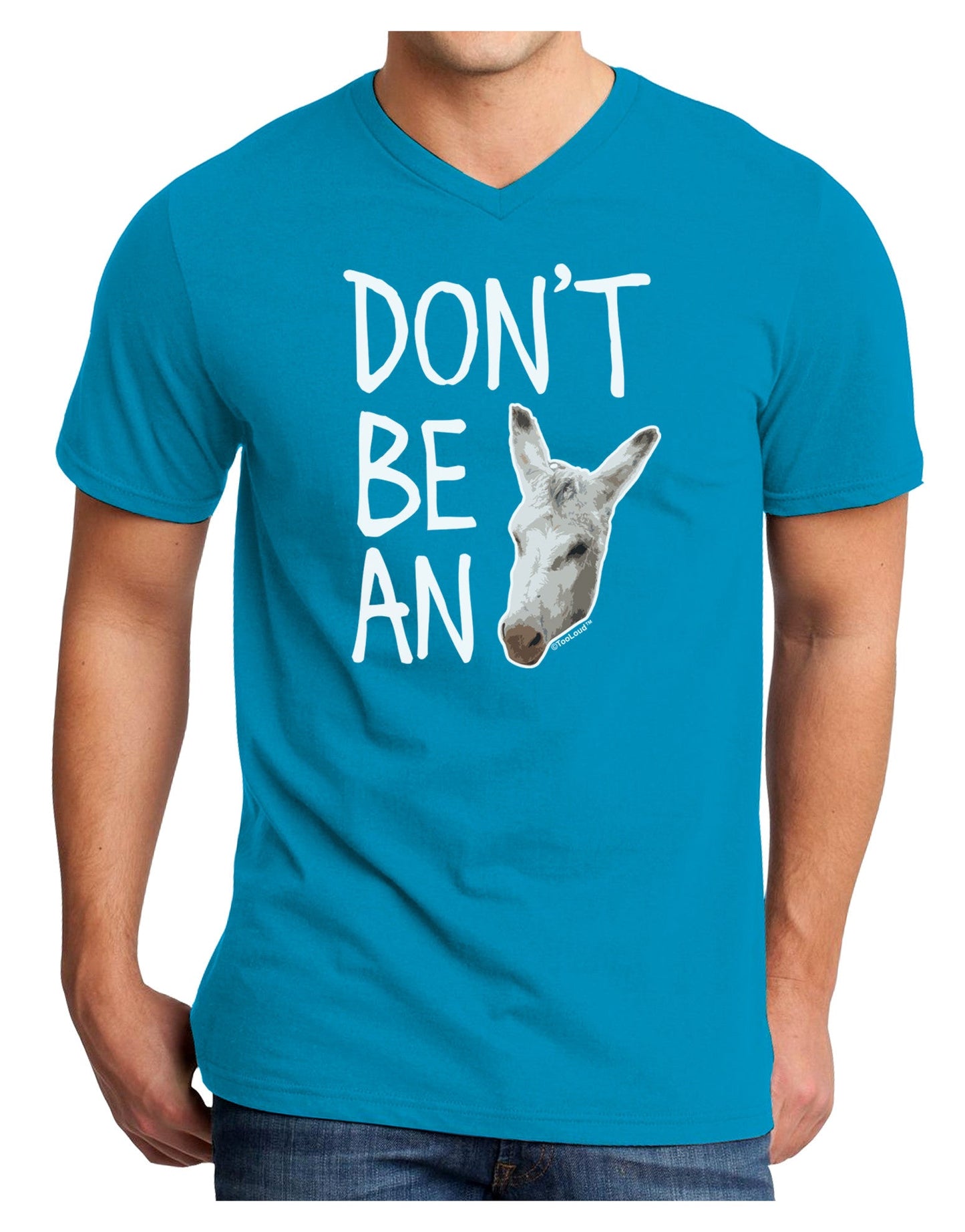 Don't be An Ass Adult Dark V-Neck T-Shirt-Mens V-Neck T-Shirt-TooLoud-Turquoise-Small-Davson Sales
