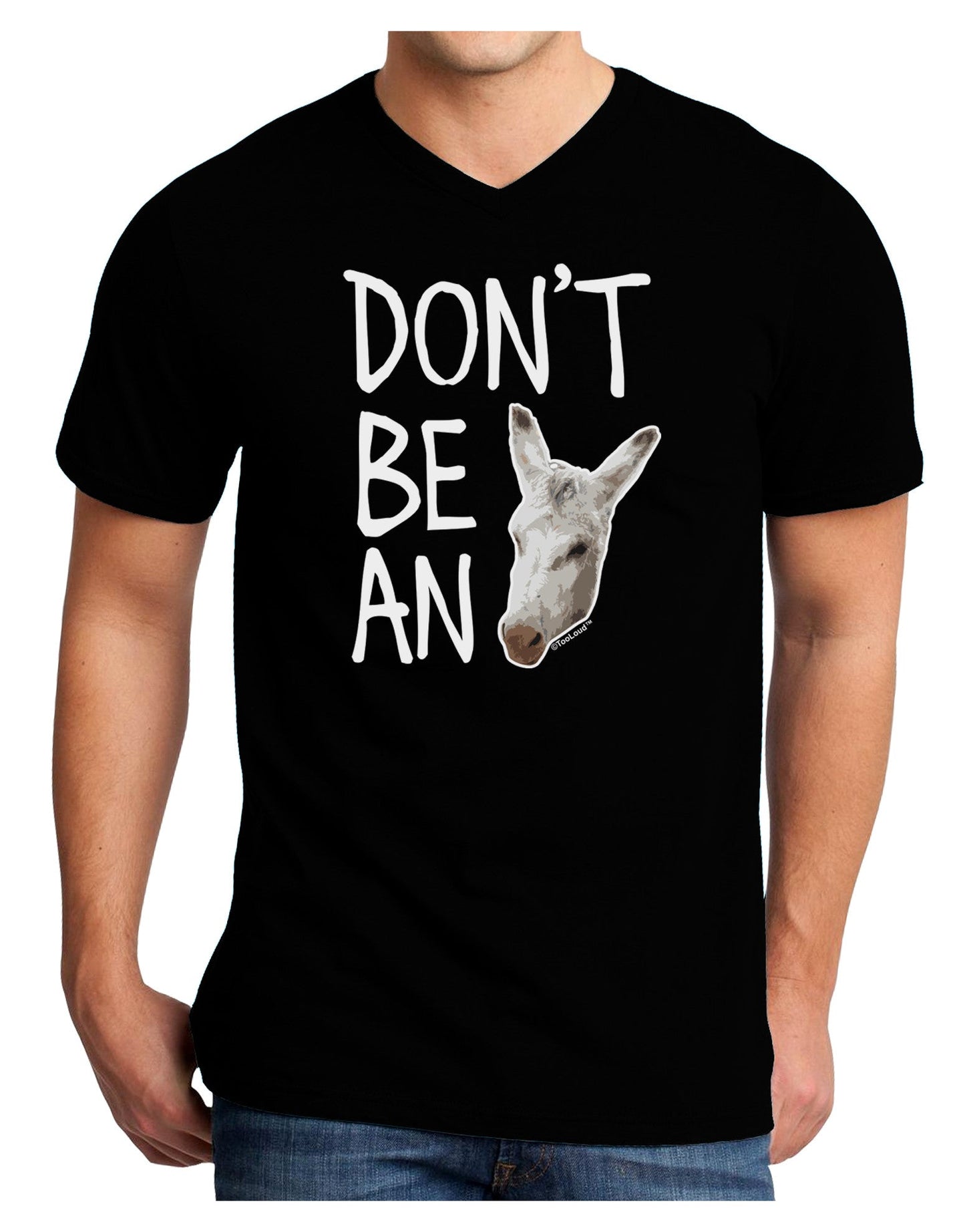 Don't be An Ass Adult Dark V-Neck T-Shirt-Mens V-Neck T-Shirt-TooLoud-Black-Small-Davson Sales