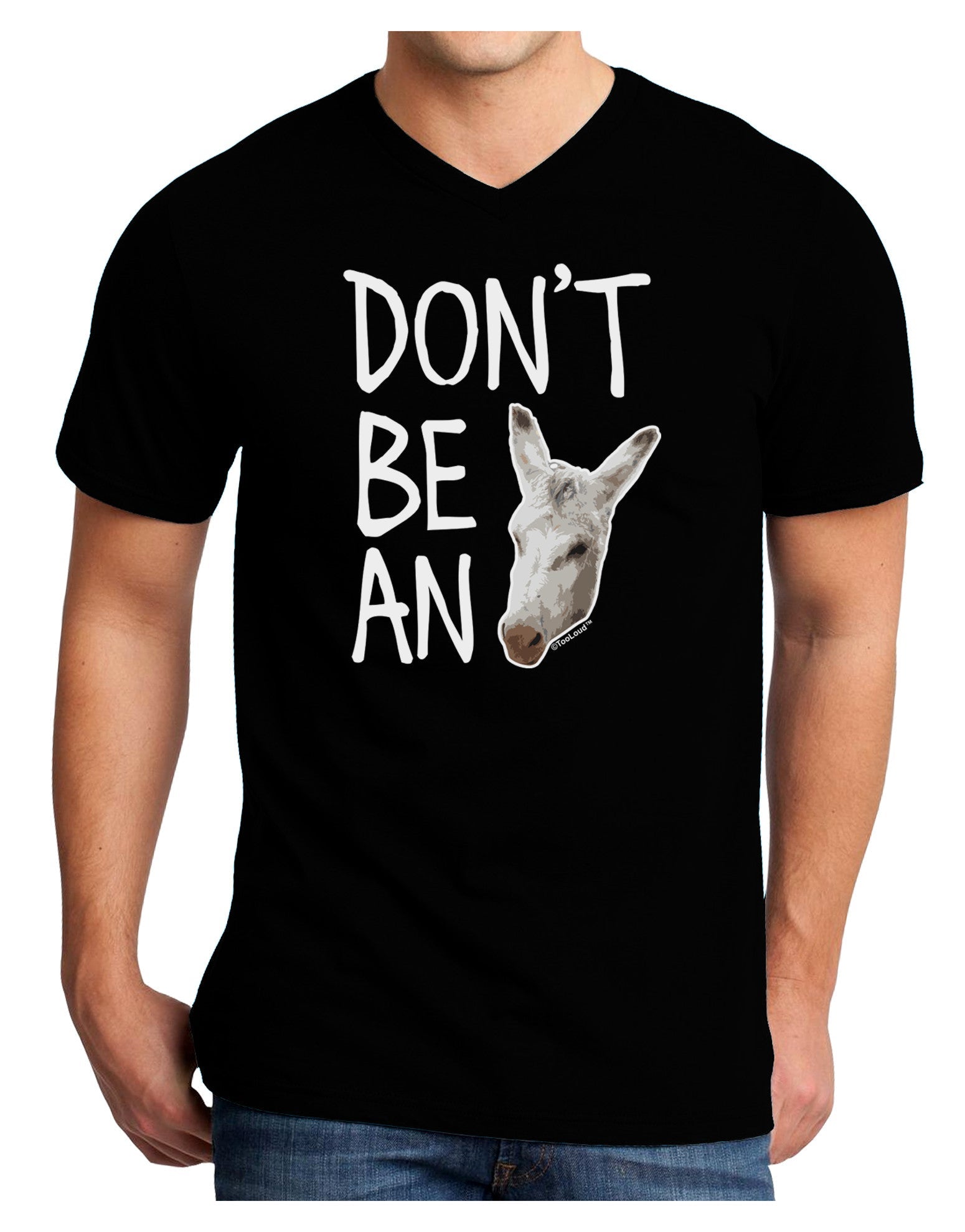 Don't be An Ass Adult Dark V-Neck T-Shirt-Mens V-Neck T-Shirt-TooLoud-Black-Small-Davson Sales