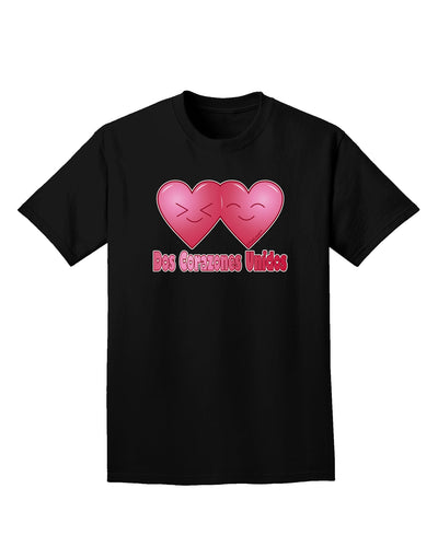 Dos Corazones Unidos Design Adult Dark T-Shirt by TooLoud-Mens T-Shirt-TooLoud-Black-Small-Davson Sales