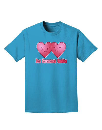 Dos Corazones Unidos Design Adult Dark T-Shirt by TooLoud-Mens T-Shirt-TooLoud-Turquoise-Small-Davson Sales