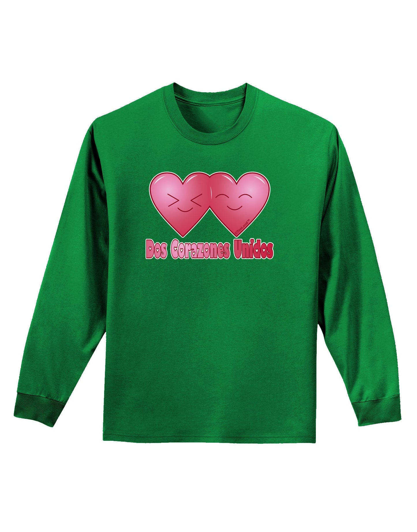 Dos Corazones Unidos Design Adult Long Sleeve Dark T-Shirt by TooLoud-TooLoud-Kelly-Green-Small-Davson Sales