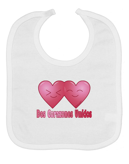 Dos Corazones Unidos Design Baby Bib by TooLoud