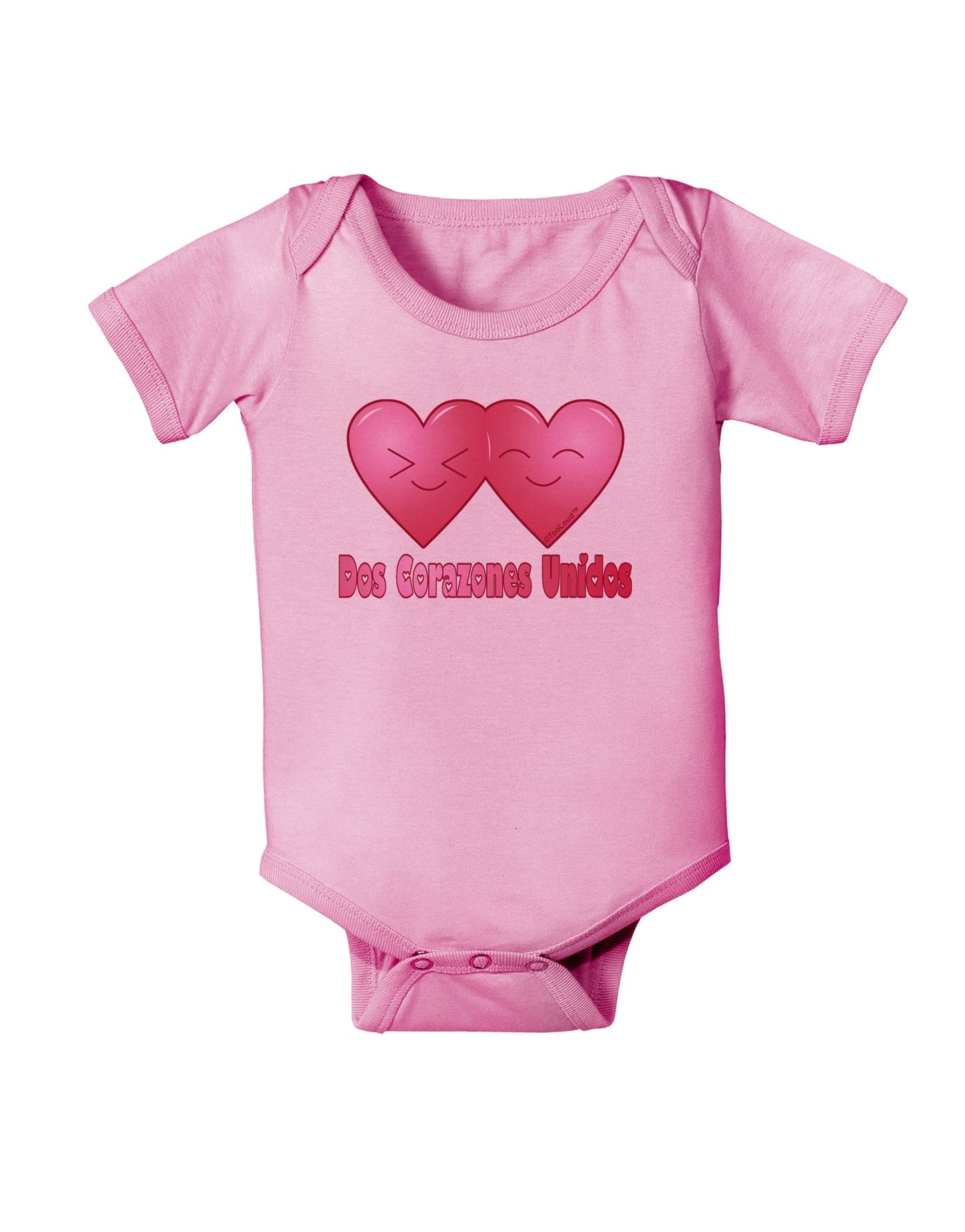 Dos Corazones Unidos Design Baby Romper Bodysuit by TooLoud-Baby Romper-TooLoud-Light-Pink-06-Months-Davson Sales
