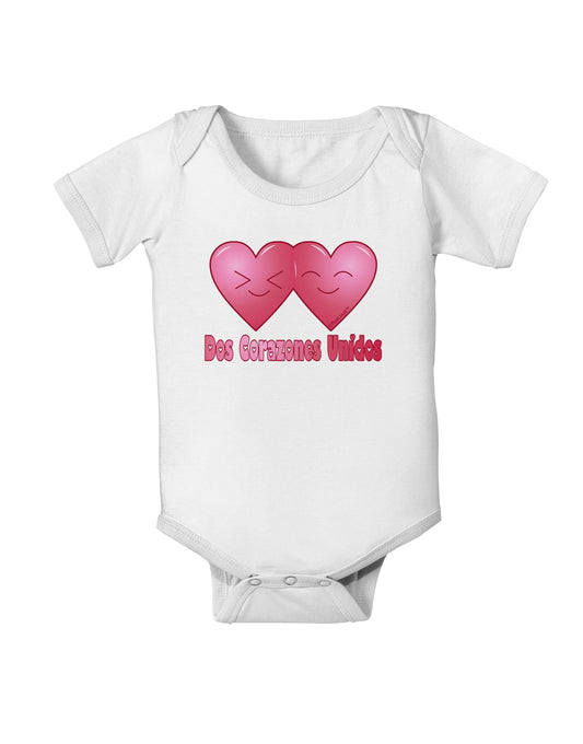 Dos Corazones Unidos Design Baby Romper Bodysuit by TooLoud-Baby Romper-TooLoud-White-06-Months-Davson Sales