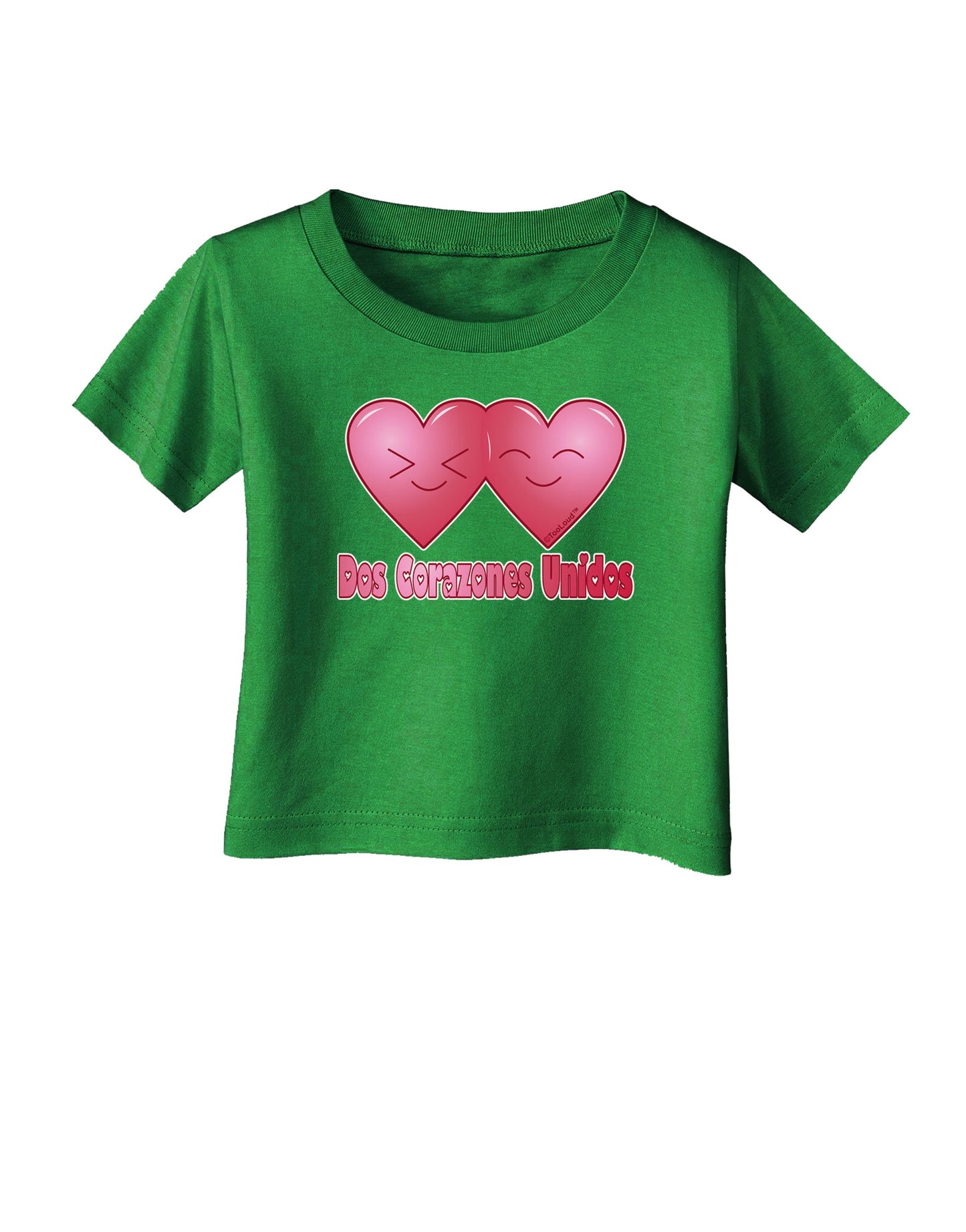 Dos Corazones Unidos Design Infant T-Shirt Dark by TooLoud-Infant T-Shirt-TooLoud-Clover-Green-06-Months-Davson Sales