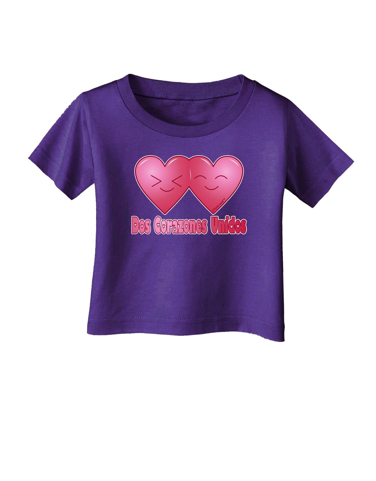 Dos Corazones Unidos Design Infant T-Shirt Dark by TooLoud-Infant T-Shirt-TooLoud-Purple-06-Months-Davson Sales