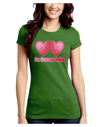 Dos Corazones Unidos Design Juniors Crew Dark T-Shirt by TooLoud-T-Shirts Juniors Tops-TooLoud-Kiwi-Green-Juniors Fitted X-Small-Davson Sales