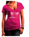 Dos Corazones Unidos Design Juniors V-Neck Dark T-Shirt by TooLoud-Womens V-Neck T-Shirts-TooLoud-Hot-Pink-Juniors Fitted Small-Davson Sales