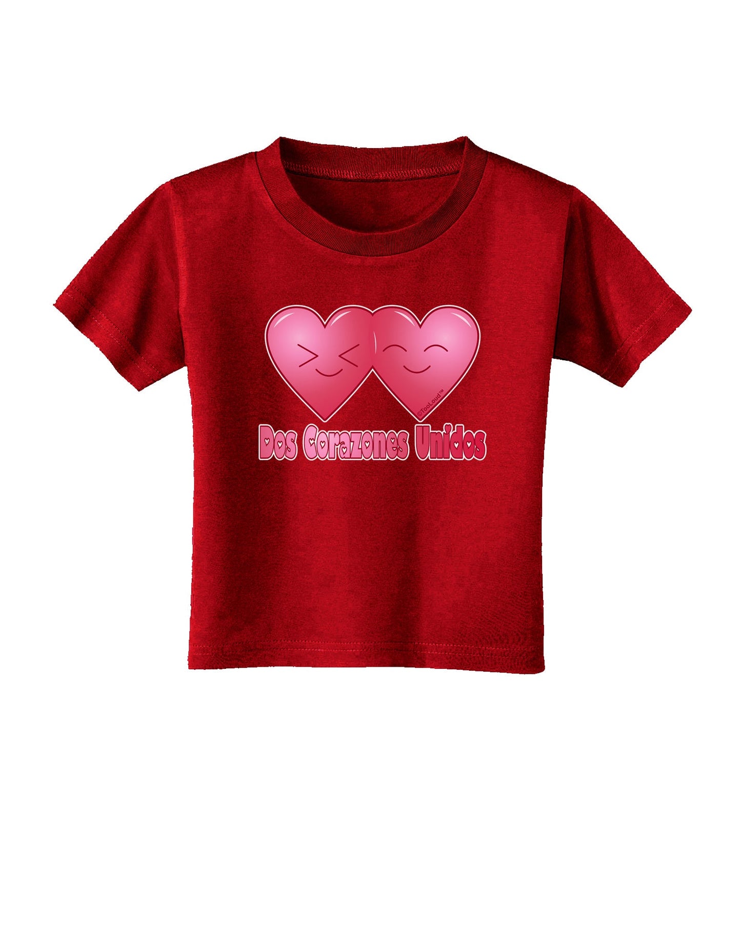 Dos Corazones Unidos Design Toddler T-Shirt Dark by TooLoud-Toddler T-Shirt-TooLoud-Red-2T-Davson Sales