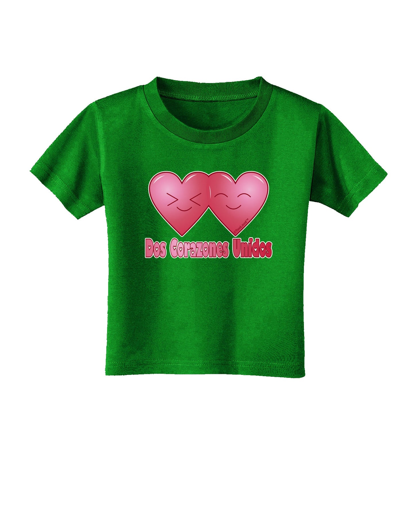 Dos Corazones Unidos Design Toddler T-Shirt Dark by TooLoud-Toddler T-Shirt-TooLoud-Clover-Green-2T-Davson Sales