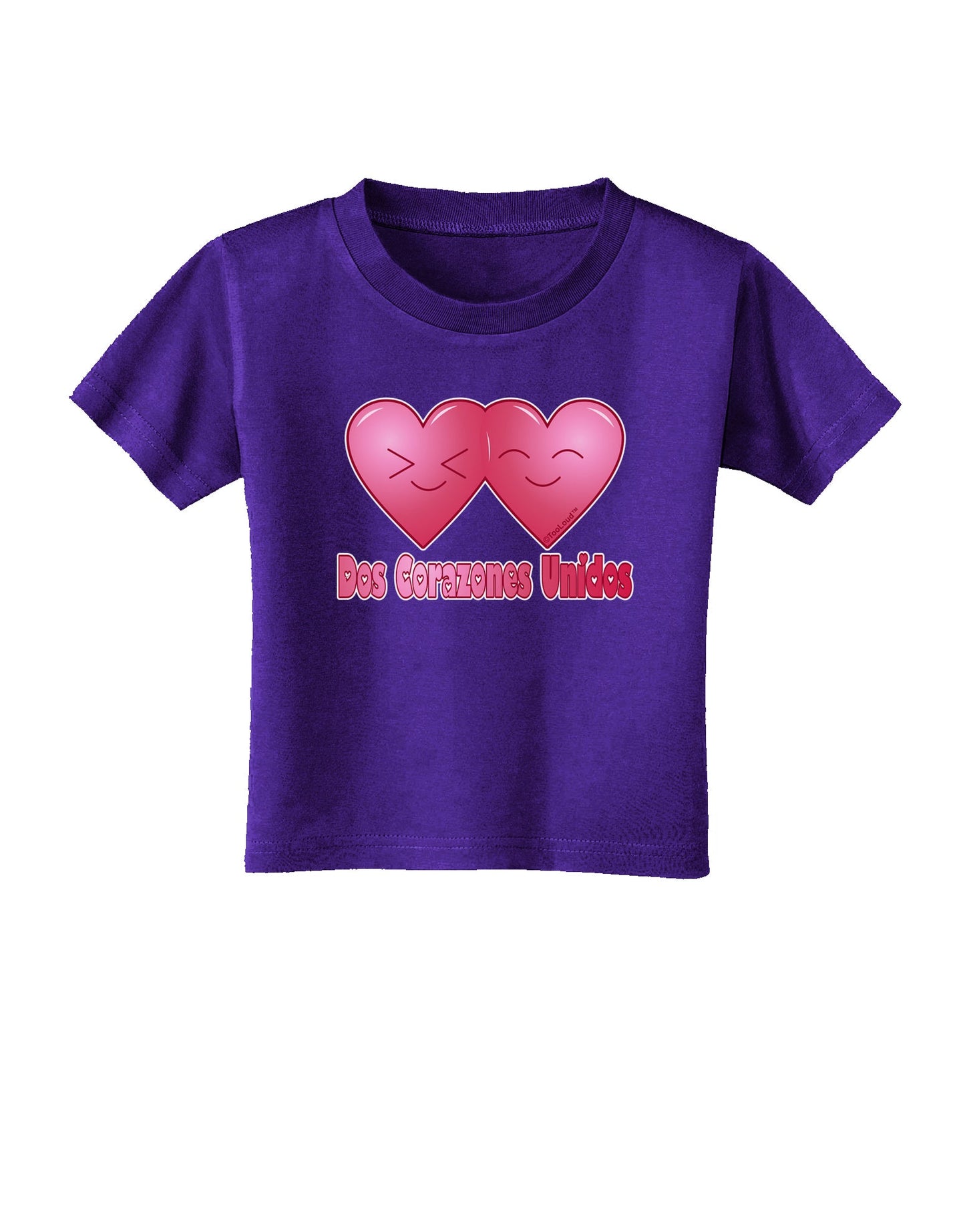 Dos Corazones Unidos Design Toddler T-Shirt Dark by TooLoud-Toddler T-Shirt-TooLoud-Purple-2T-Davson Sales