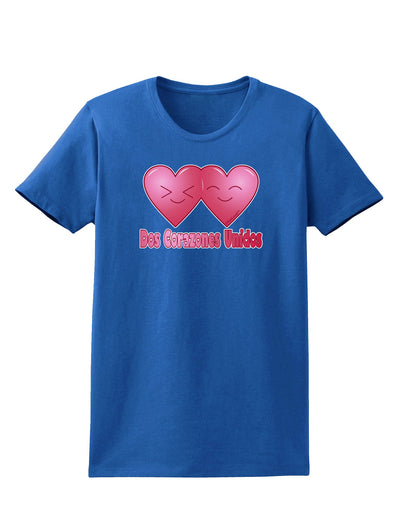 Dos Corazones Unidos Design Womens Dark T-Shirt by TooLoud-Womens T-Shirt-TooLoud-Royal-Blue-X-Small-Davson Sales