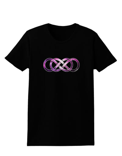 Double Infinity Galaxy Womens Dark T-Shirt-TooLoud-Black-X-Small-Davson Sales