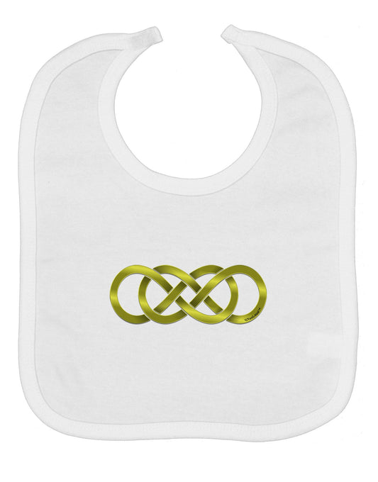 Double Infinity Gold Baby Bib