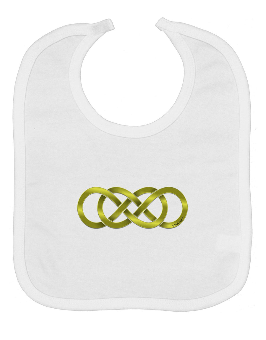 Double Infinity Gold Baby Bib