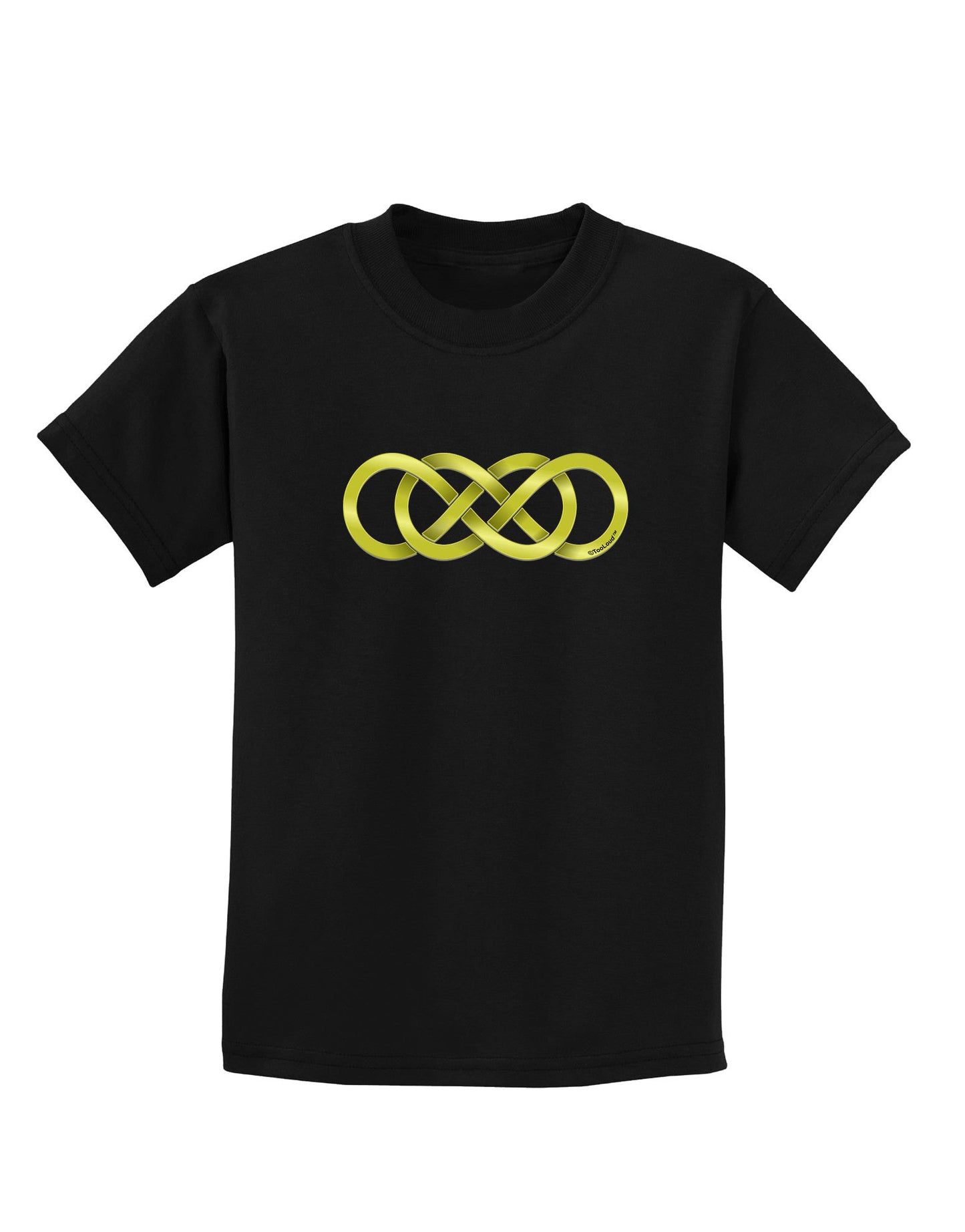 Double Infinity Gold Childrens Dark T-Shirt-Childrens T-Shirt-TooLoud-Black-X-Small-Davson Sales