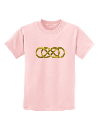 Double Infinity Gold Childrens T-Shirt-Childrens T-Shirt-TooLoud-PalePink-X-Small-Davson Sales