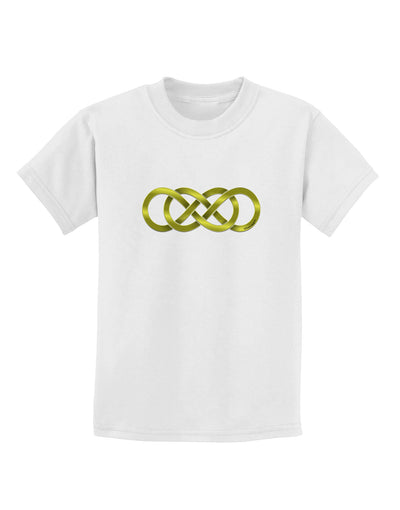 Double Infinity Gold Childrens T-Shirt-Childrens T-Shirt-TooLoud-White-X-Small-Davson Sales