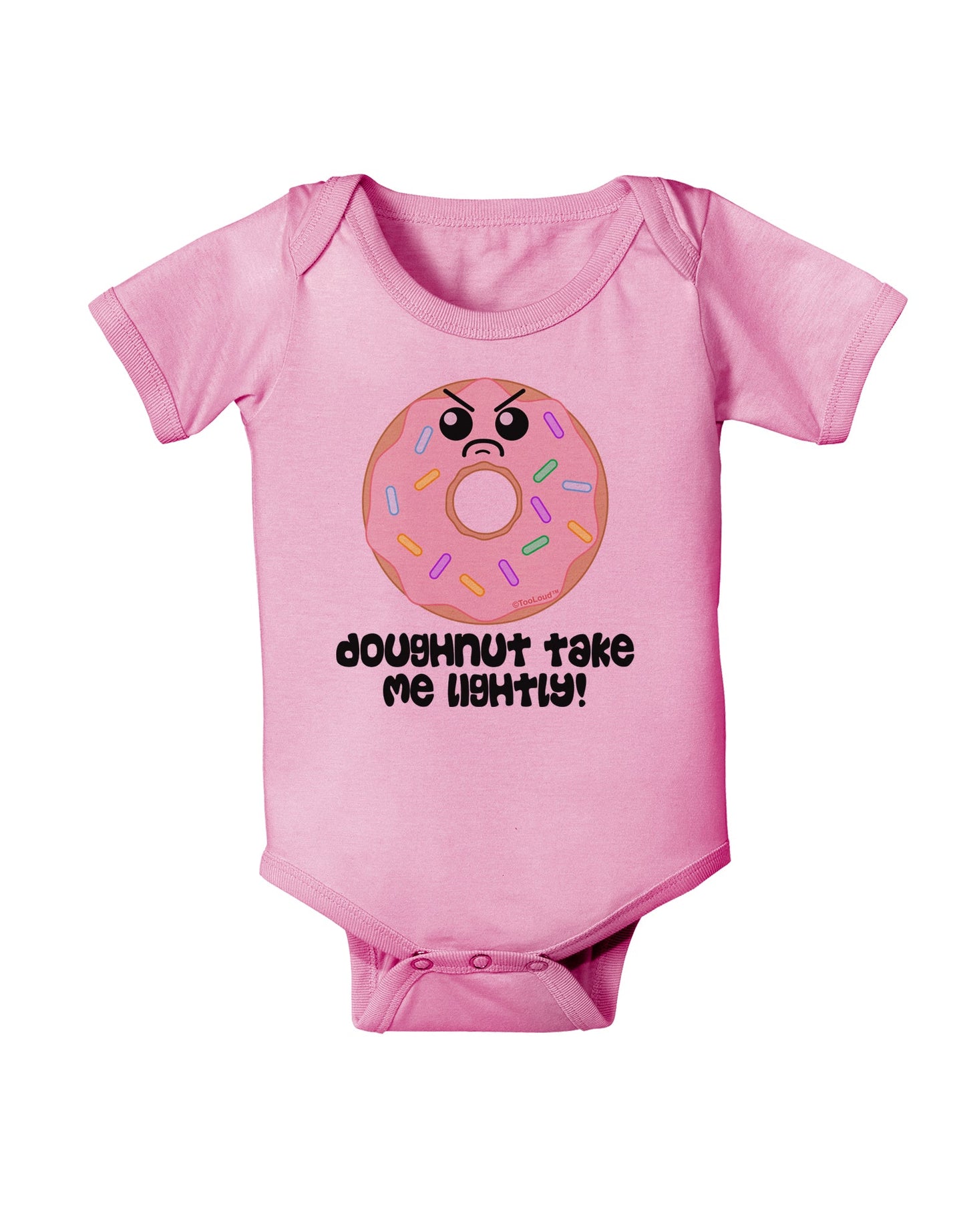 Doughnut - Doughnut Take Me Lightly Baby Romper Bodysuit by TooLoud-Baby Romper-TooLoud-Light-Pink-06-Months-Davson Sales