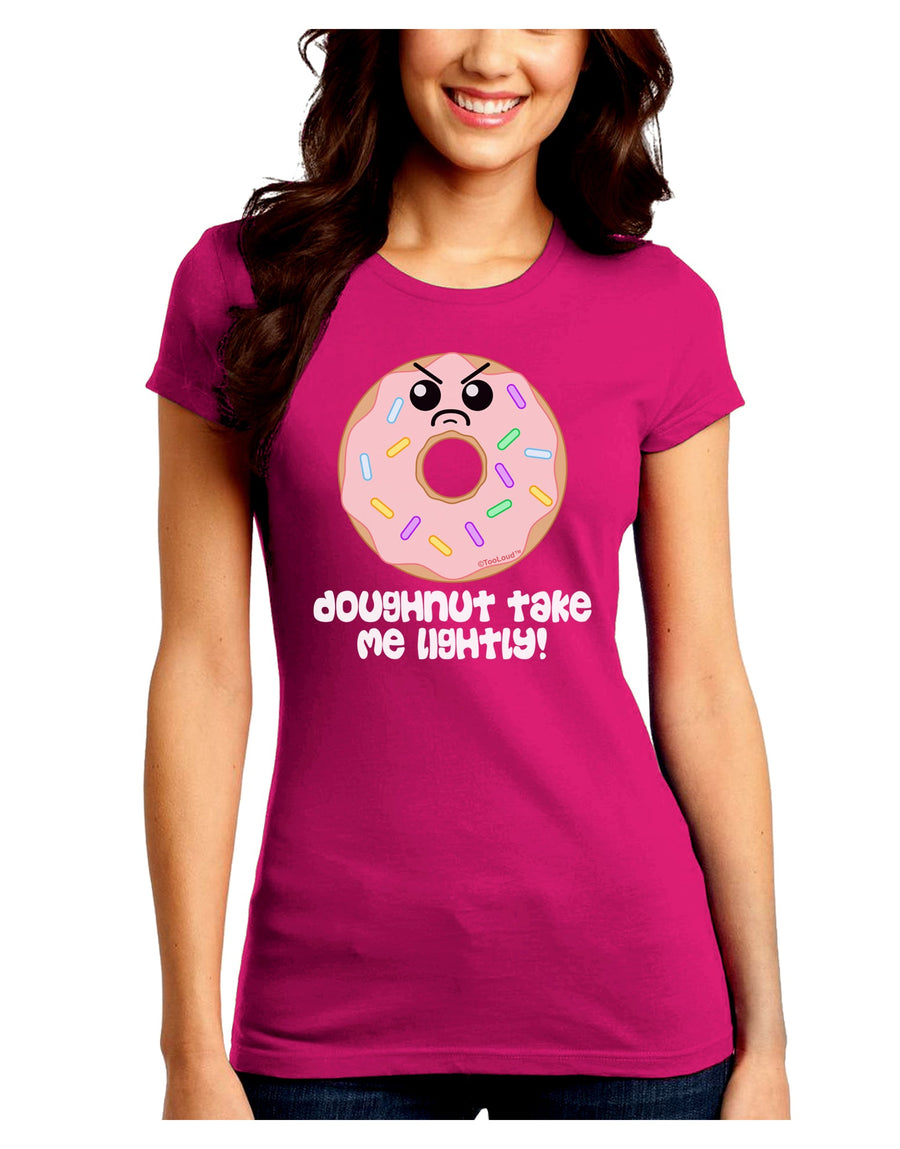 Doughnut - Doughnut Take Me Lightly Juniors Crew Dark T-Shirt by TooLoud-T-Shirts Juniors Tops-TooLoud-Black-Juniors Fitted Small-Davson Sales