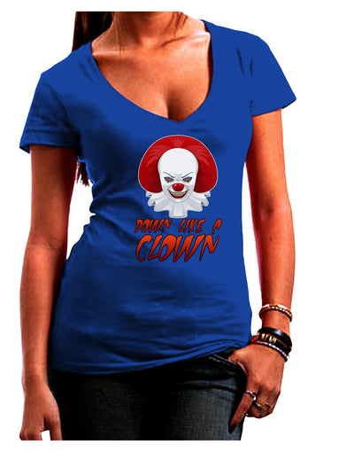 Down Like a Clown Juniors V-Neck Dark T-Shirt-Womens V-Neck T-Shirts-TooLoud-Royal-Blue-Juniors Fitted Small-Davson Sales
