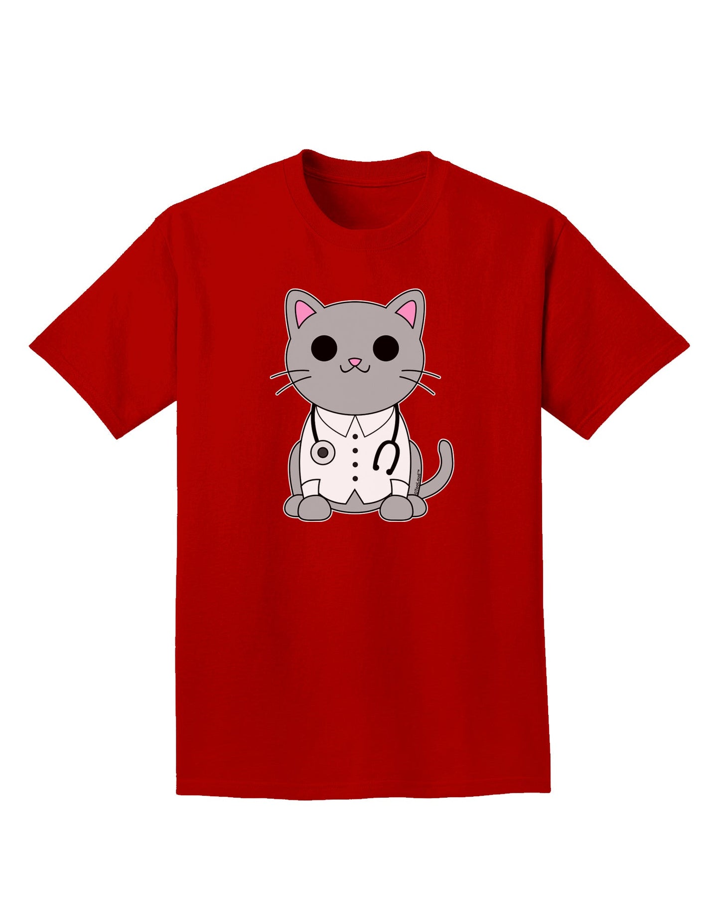 Dr Cat MD - Cute Cat Design Adult Dark T-Shirt by TooLoud-Mens T-Shirt-TooLoud-Red-Small-Davson Sales
