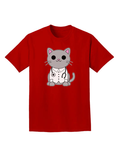 Dr Cat MD - Cute Cat Design Adult Dark T-Shirt by TooLoud-Mens T-Shirt-TooLoud-Red-Small-Davson Sales