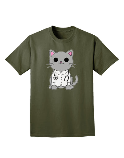 Dr Cat MD - Cute Cat Design Adult Dark T-Shirt by TooLoud-Mens T-Shirt-TooLoud-Military-Green-Small-Davson Sales