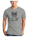 Dr Cat MD - Cute Cat Design Adult V-Neck T-shirt by TooLoud-Mens V-Neck T-Shirt-TooLoud-HeatherGray-Small-Davson Sales