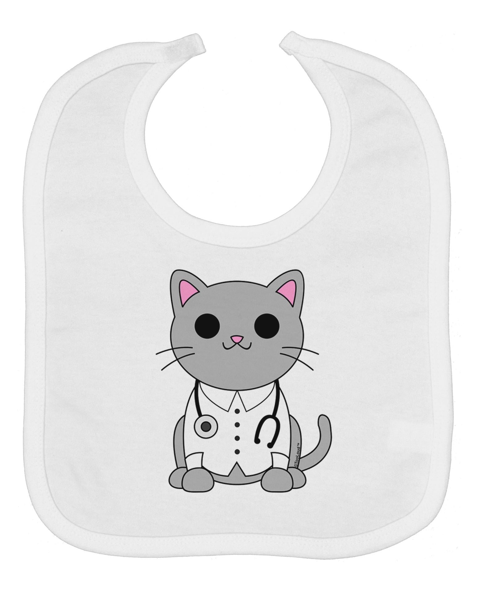 Dr Cat MD - Cute Cat Design Baby Bib by TooLoud