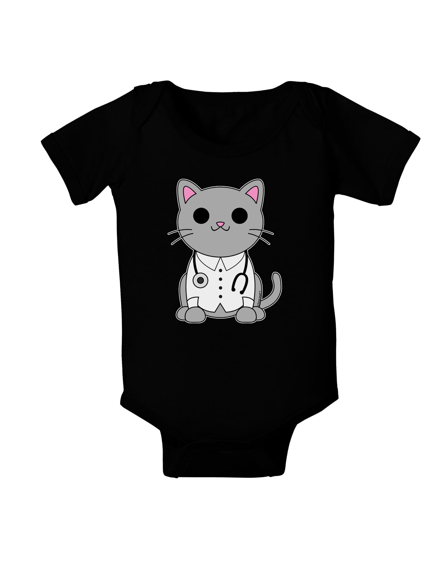 Dr Cat MD - Cute Cat Design Baby Romper Bodysuit Dark by TooLoud-Baby Romper-TooLoud-Black-06-Months-Davson Sales